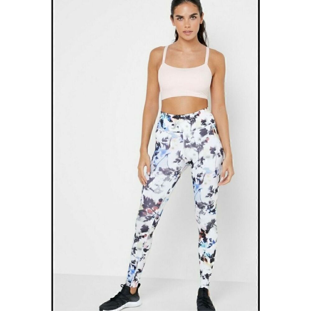 Nike Dr-Fit Leggings Pants Yoga Athletic Watercolor Splash Size M Full Length